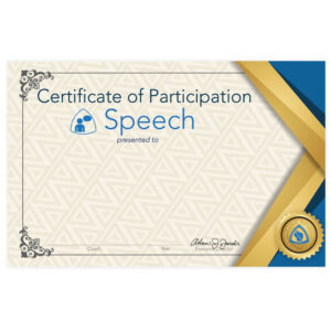 Speech Participation Certificate